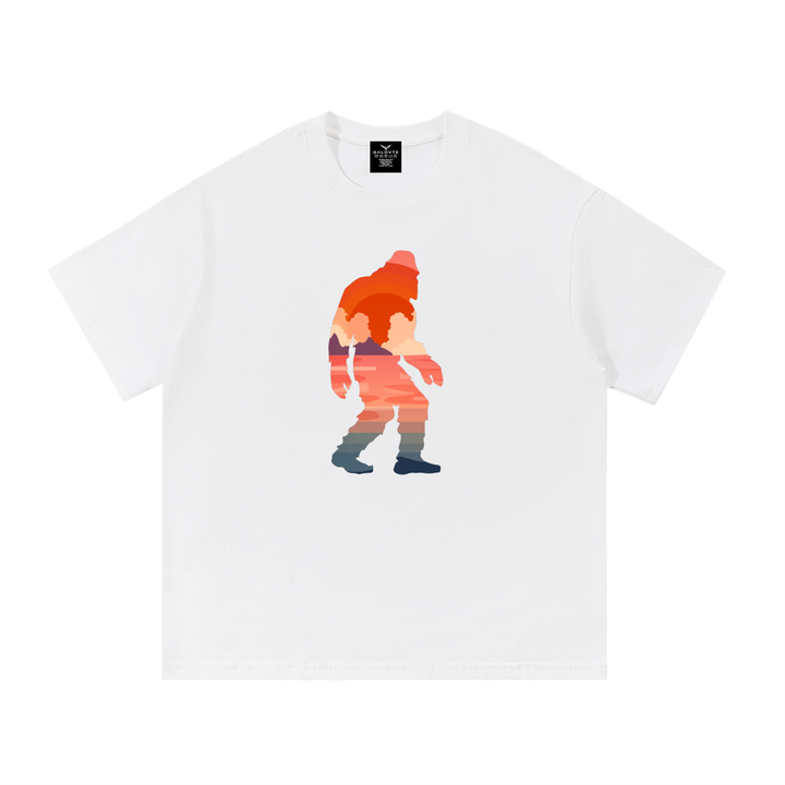 hiking lover Bigfoot Sunset Double Exposure Cotton Tee