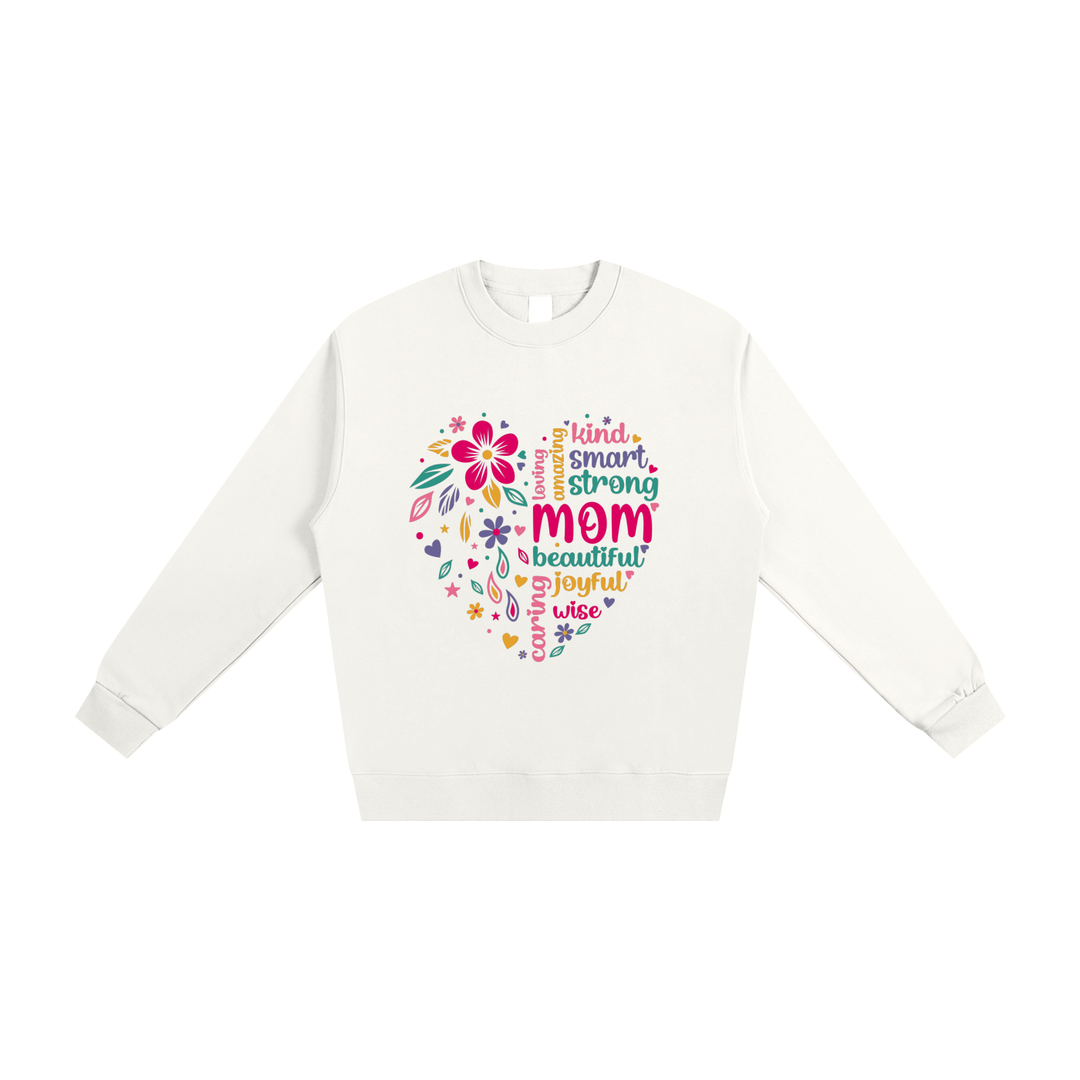 Mom lover  Floral Heart Word Cloud Sweatshirt