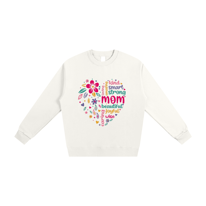 Mom lover  Floral Heart Word Cloud Sweatshirt