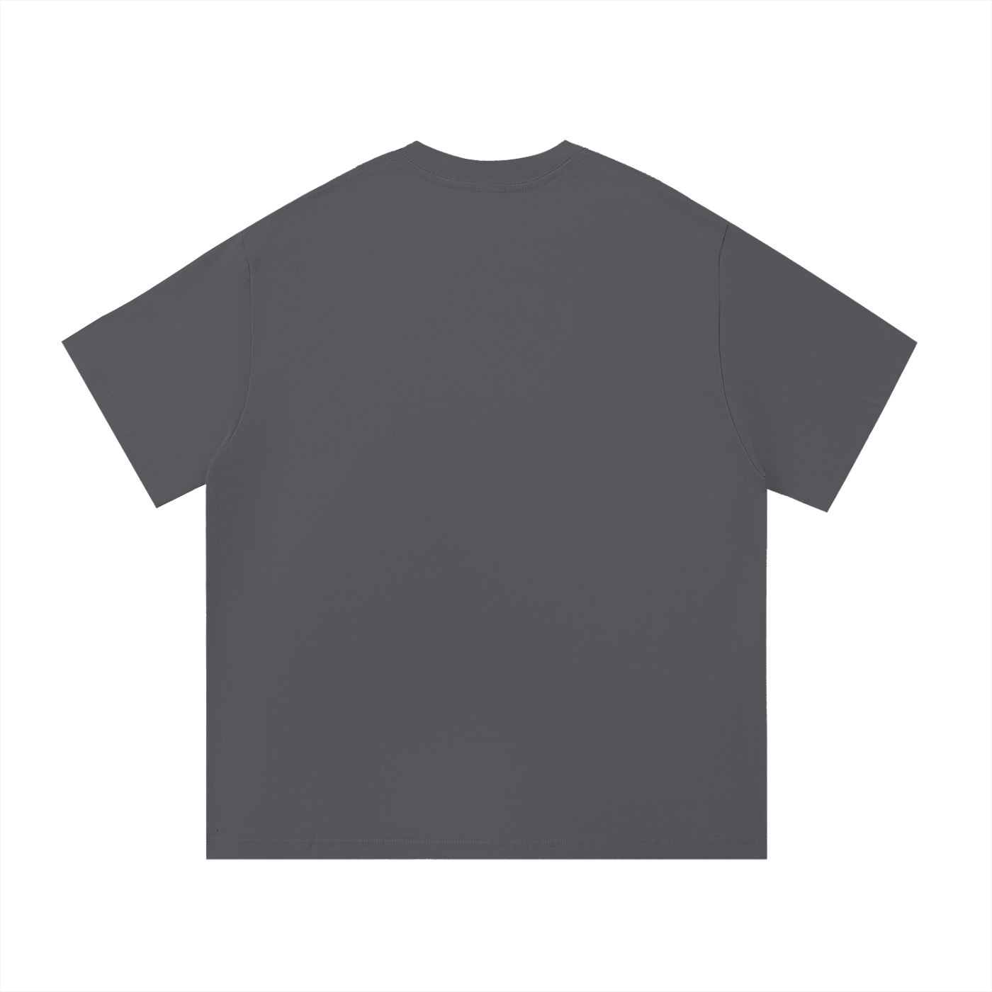 Bigfoot Sunset Double Exposure Cotton Tee in Dark Gray, back view.