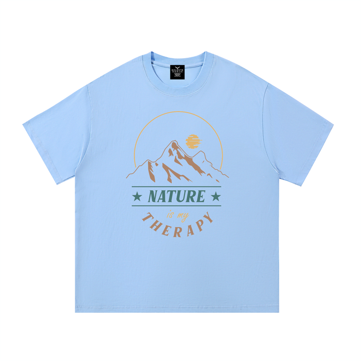 hiking lover Nature Is My Therapy Mountain Sunrise Tee