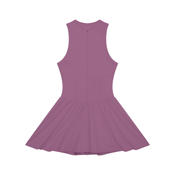 Women’s one piece Ruched Sleeveless Full-Zip Dress