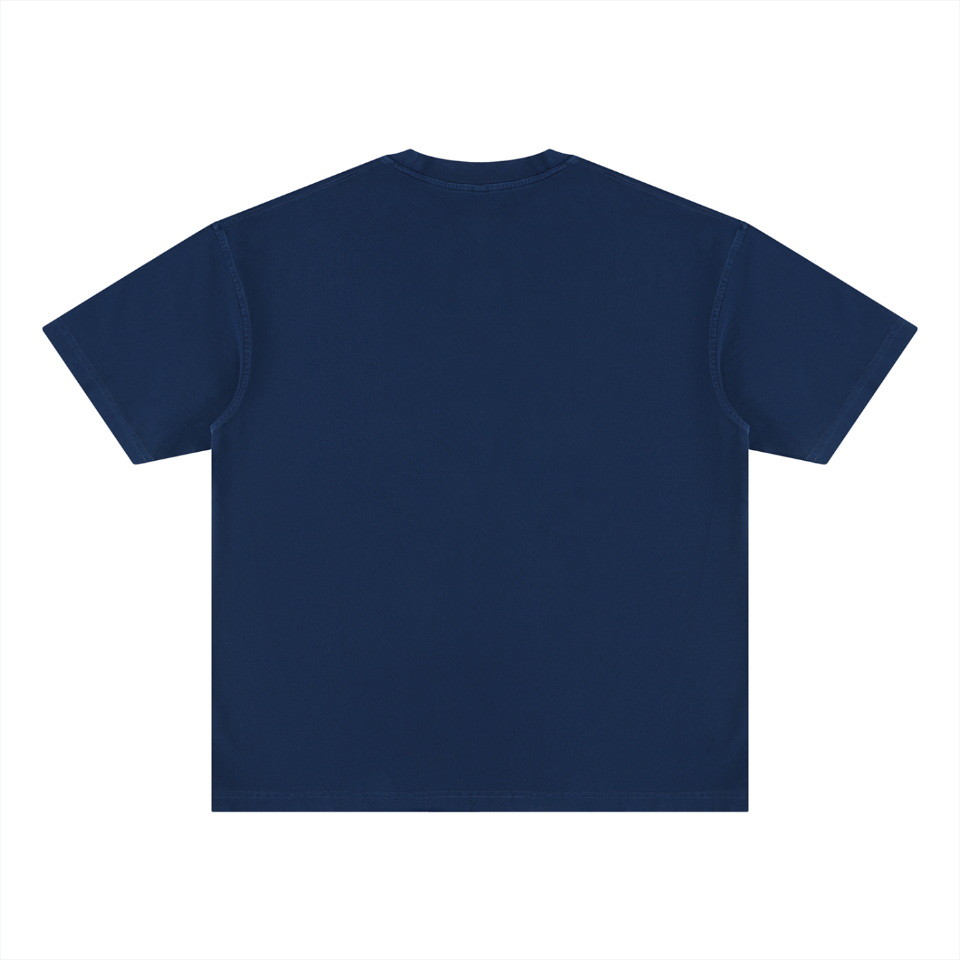 Hiking Bear Left-Chest Vintage Wash Tee in Royal Blue, back view.