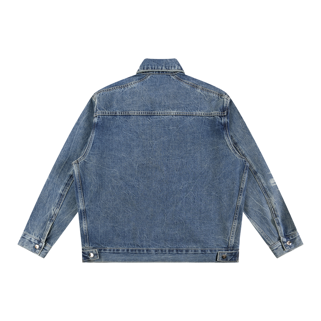 WOMEN COAT AND JACKET Vintage Wash Zip Up Denim Jacket