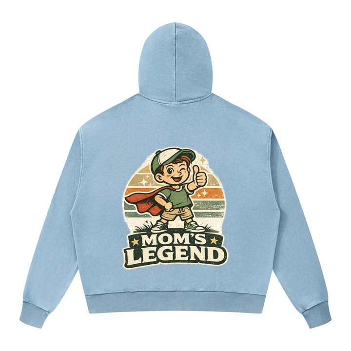 mom lover Mineral Wash Boxy Full Zip Hoodie