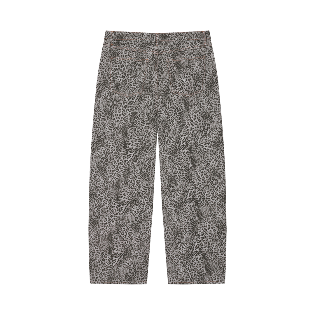 men brand  Vintage Wash Leopard Wide Leg Jeans