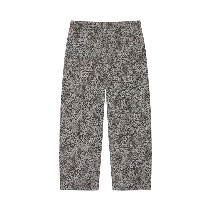 men brand  Vintage Wash Leopard Wide Leg Jeans