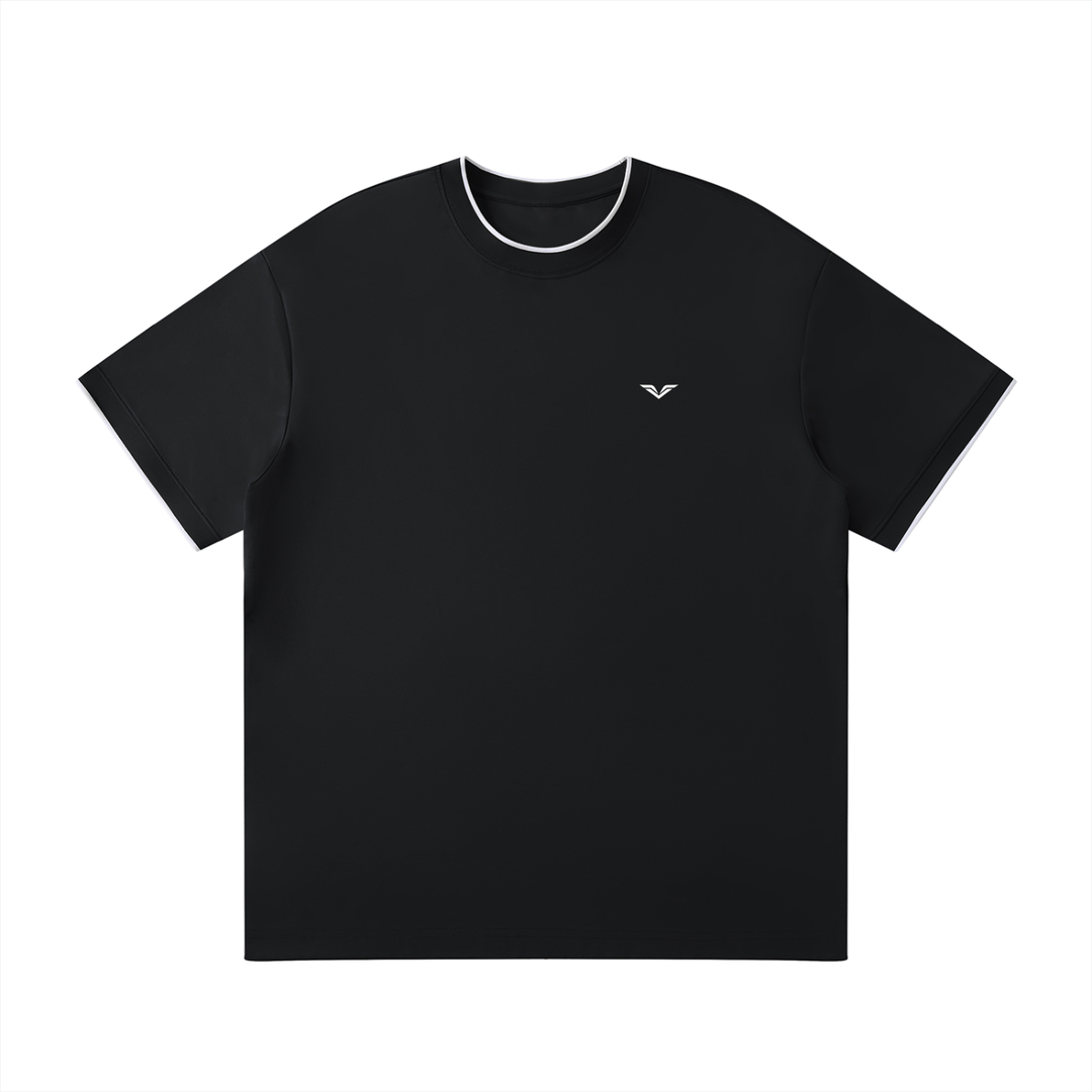 MEN T SHIRT Wing Logo Contrast Tape Crewneck Tee