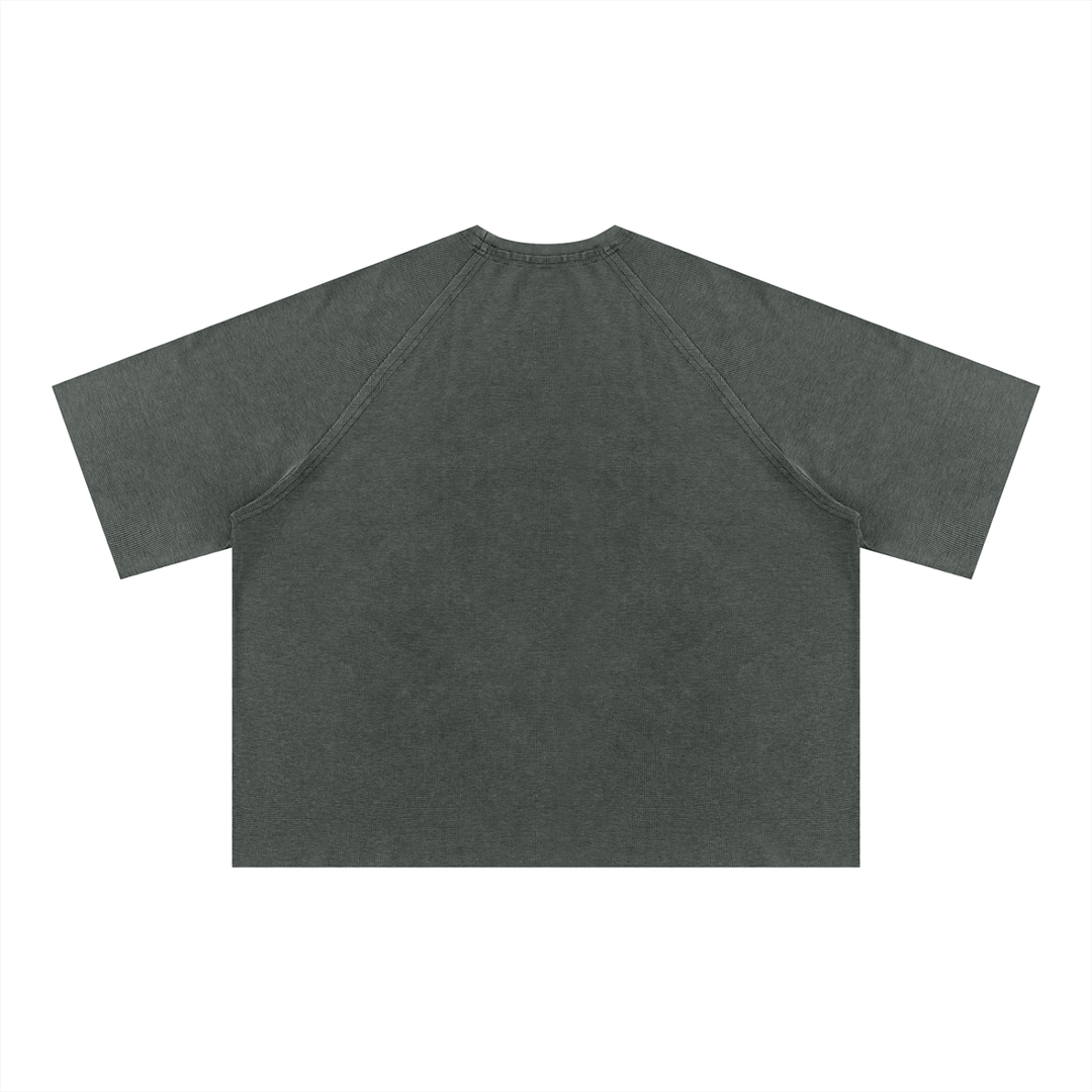 men t shirt Unisex Mineral Wash Boxy Waffle T-Shirt