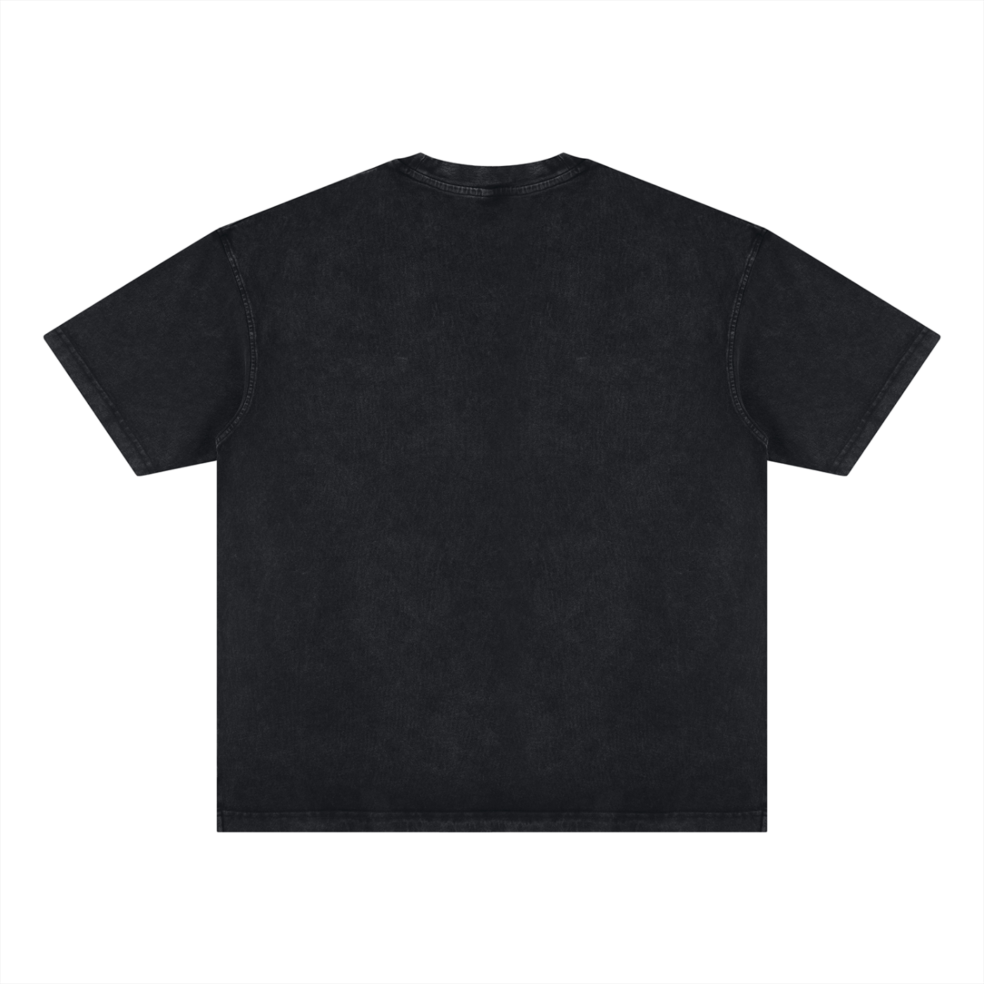 Hiking Bear Left-Chest Vintage Wash Tee in Black, back view.