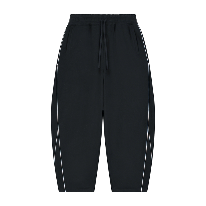 men pent  Piping Fleece Barrel Leg Sweatpants