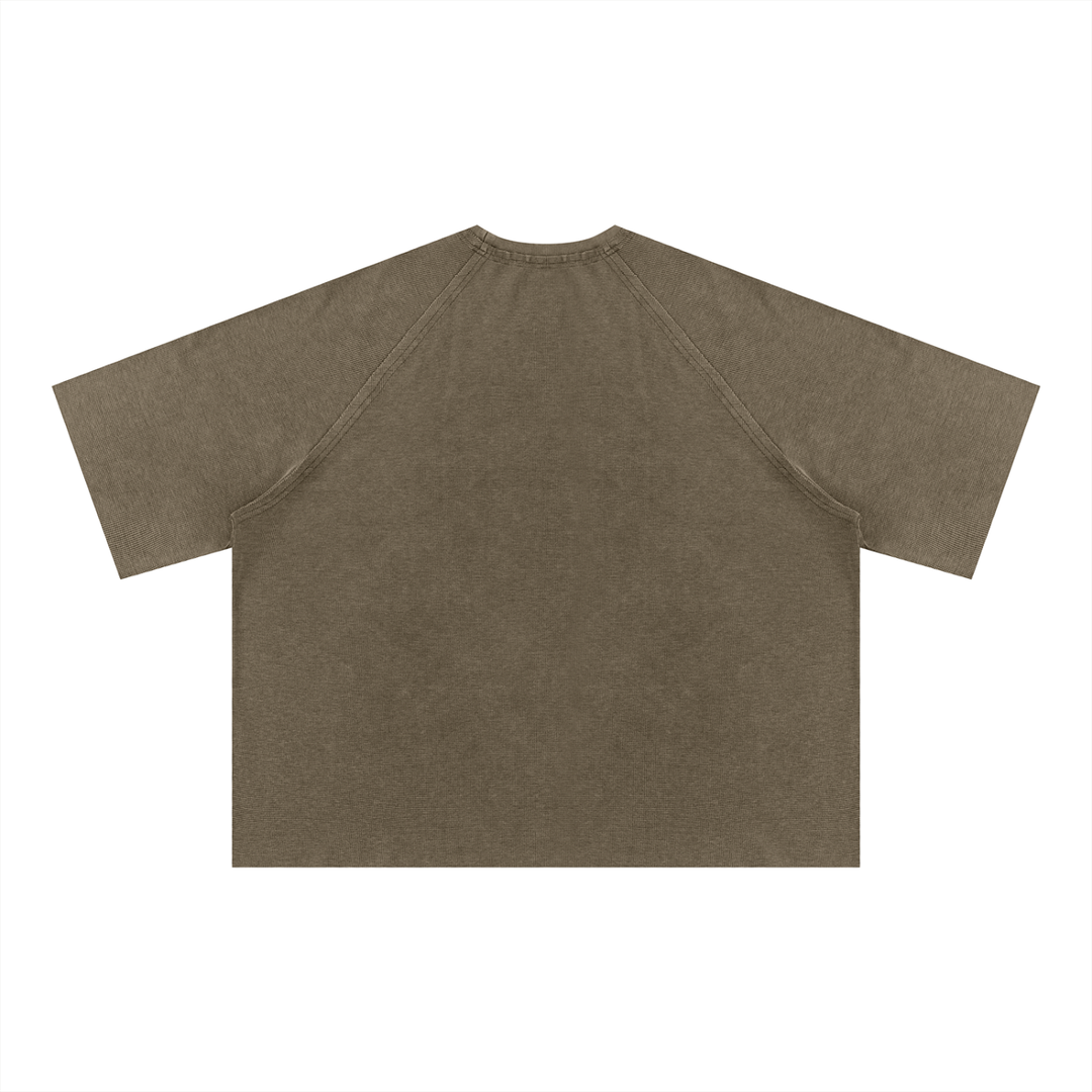men t shirt Unisex Mineral Wash Boxy Waffle T-Shirt