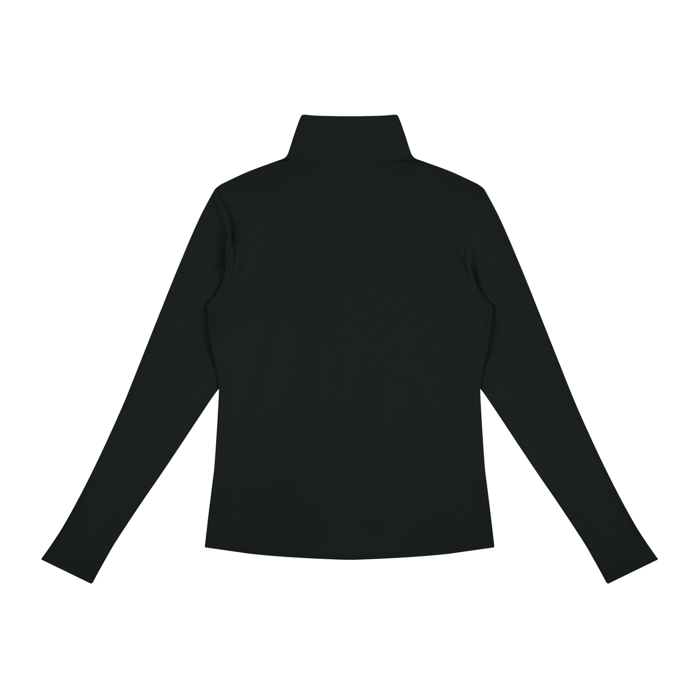 Galovte Script Quarter-Zip Yoga Pullover in Black, back view.