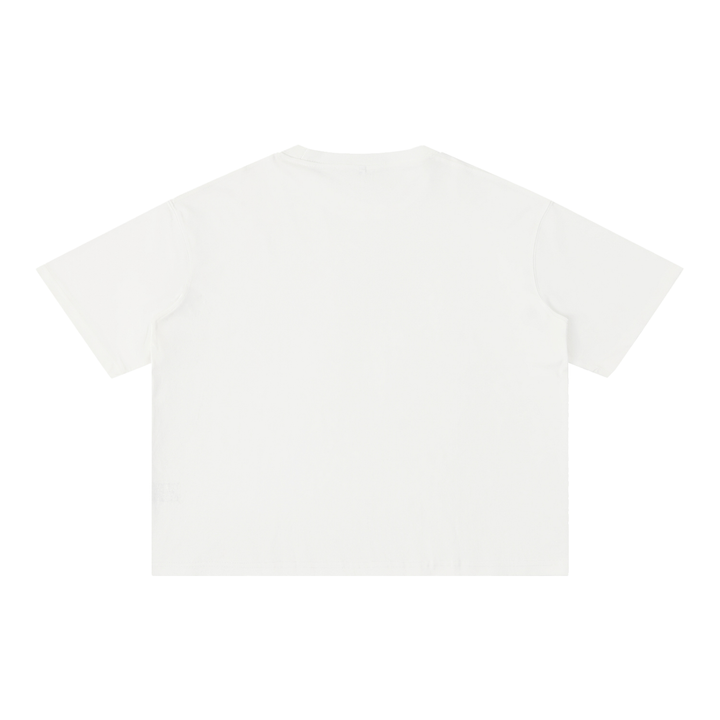 women graphic Mineral Wash Boxy Cotton T-Shirt