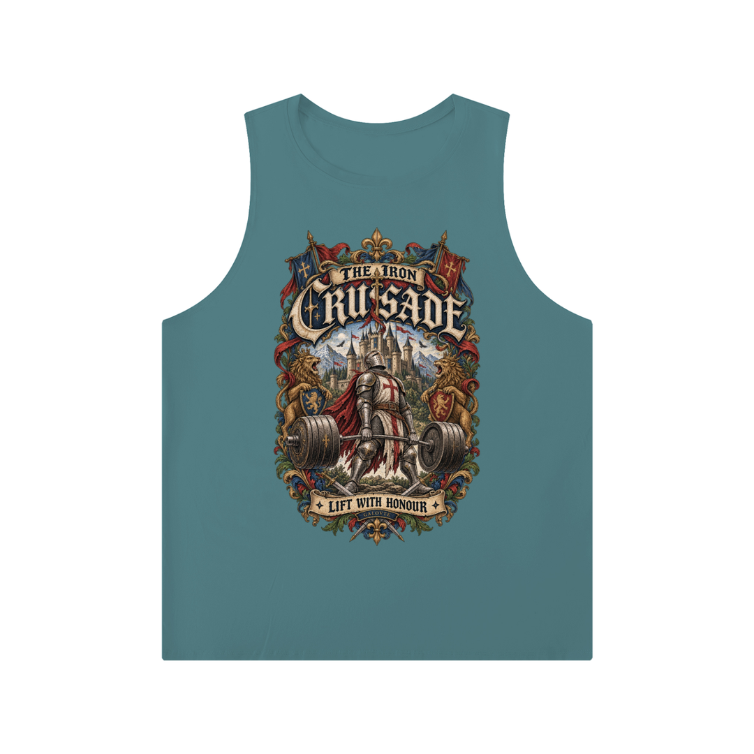 MEN GYM Solid Color Crewneck Tank Top