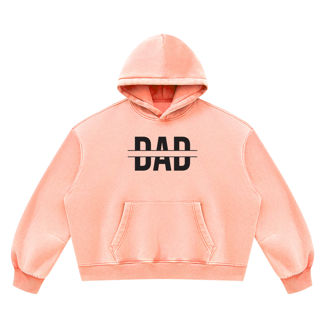 DAD LOVER Unisex Vintage Wash Boxy Fleece Hoodie