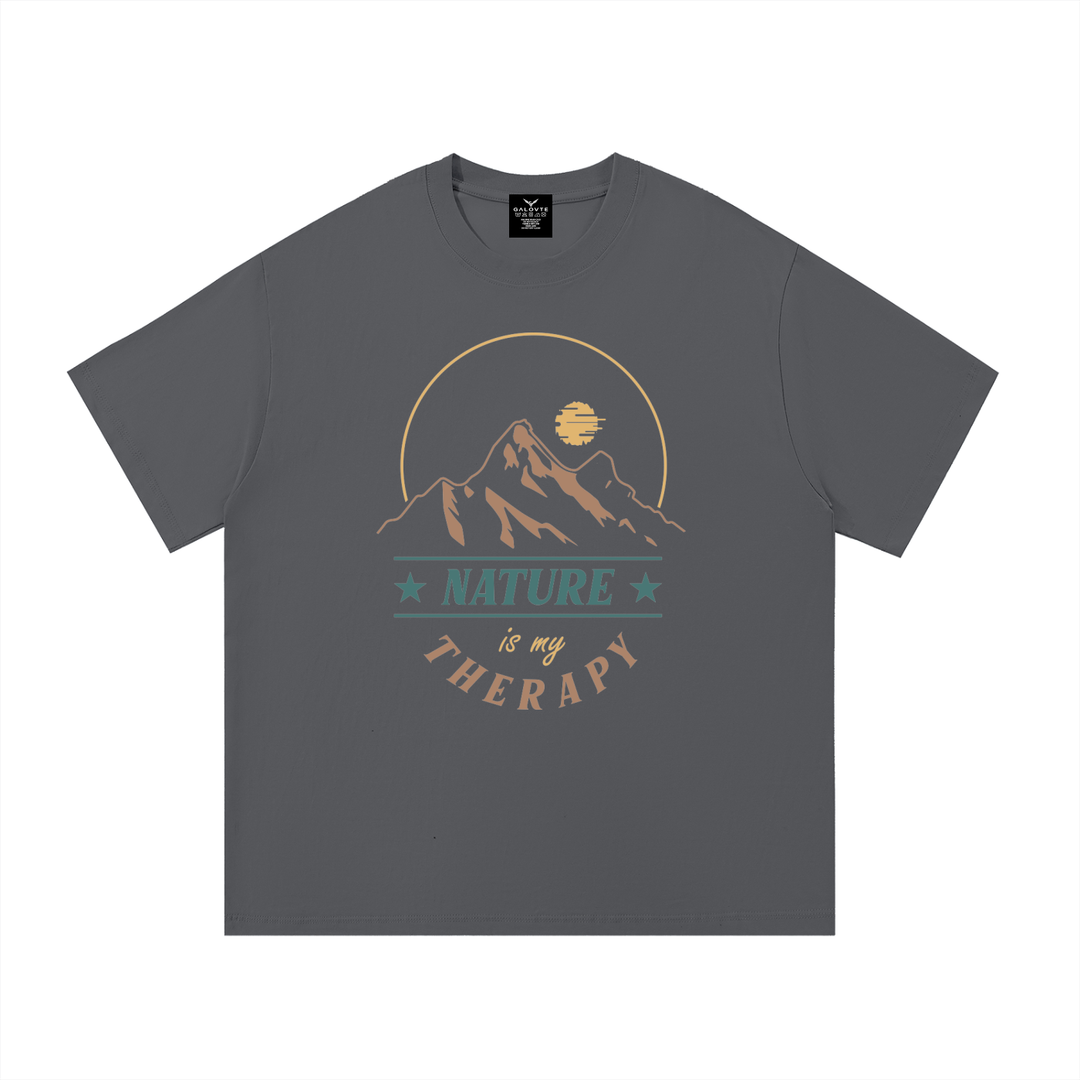 hiking lover Nature Is My Therapy Mountain Sunrise Tee