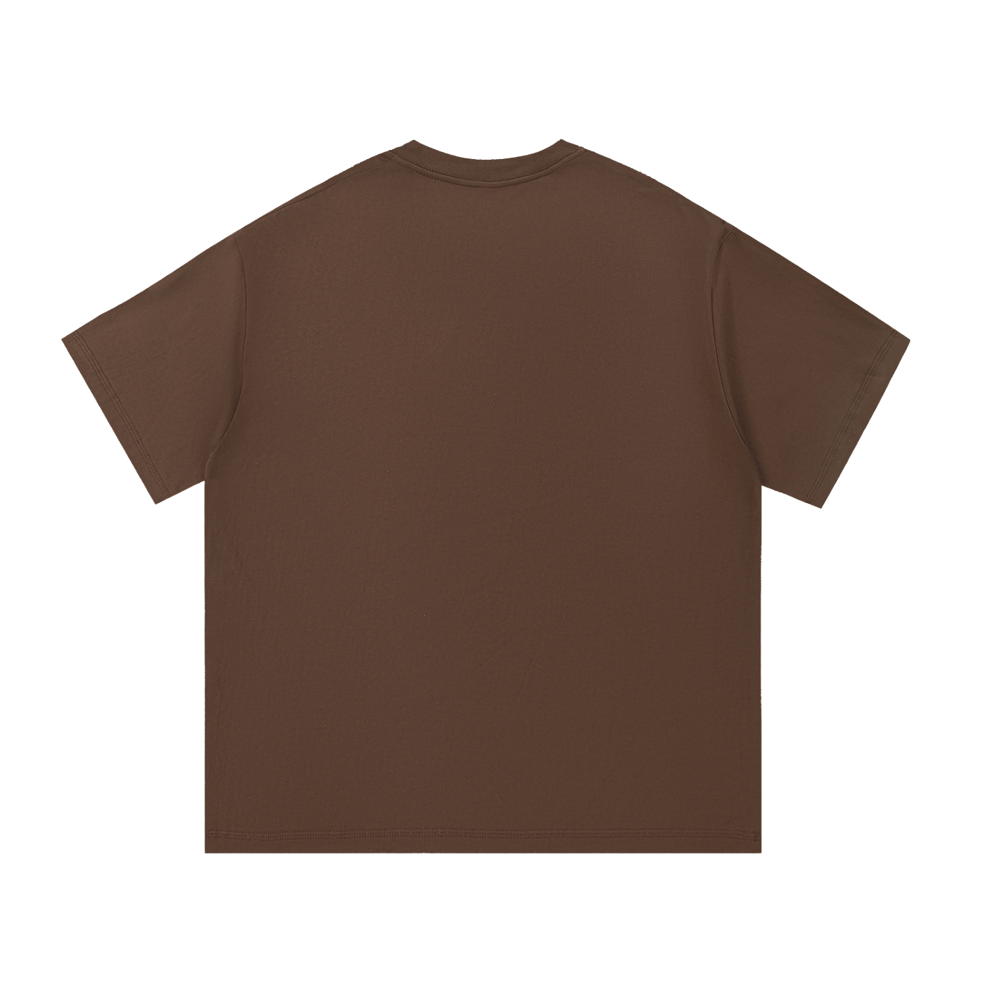 World's Okayest Mom Retro Typography Tee in Coffee, back view.