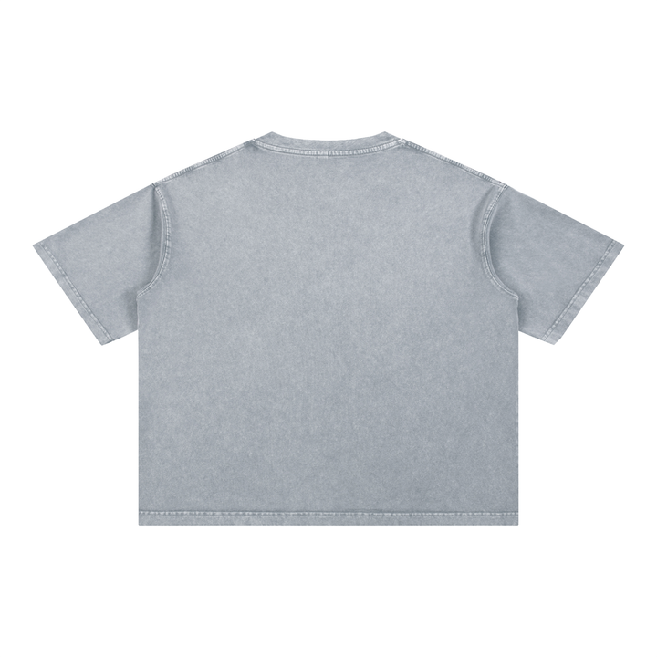 WOMEN GYM WEAR Mineral Wash Boxy Cotton T-Shirt