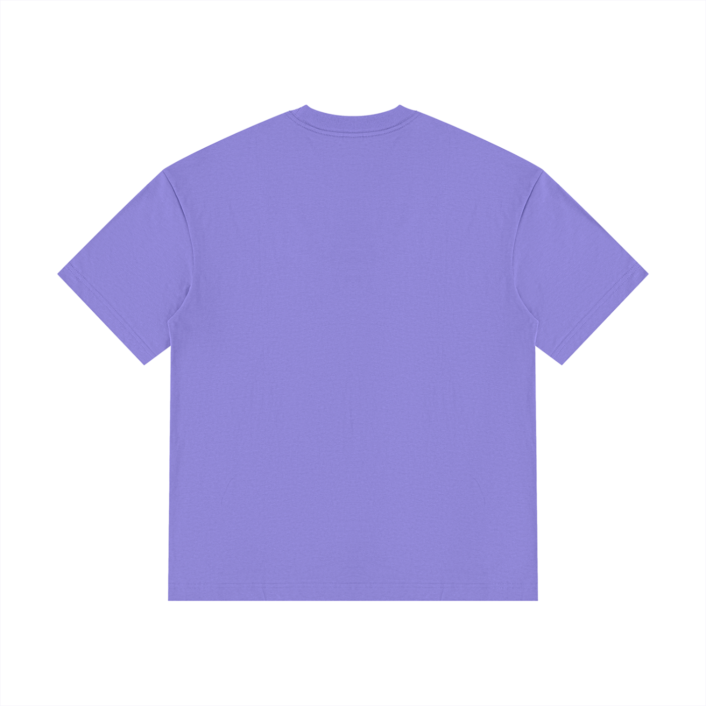 Night Camp Caravan Illustrated Cotton Tee in Purple, back view.