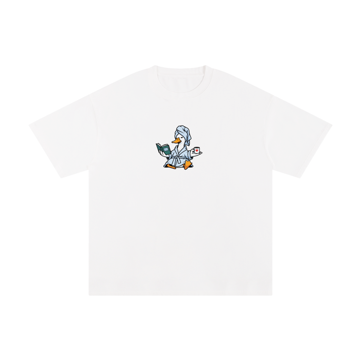 MOM LOVER Reading Duck Left-Chest Cotton Tee