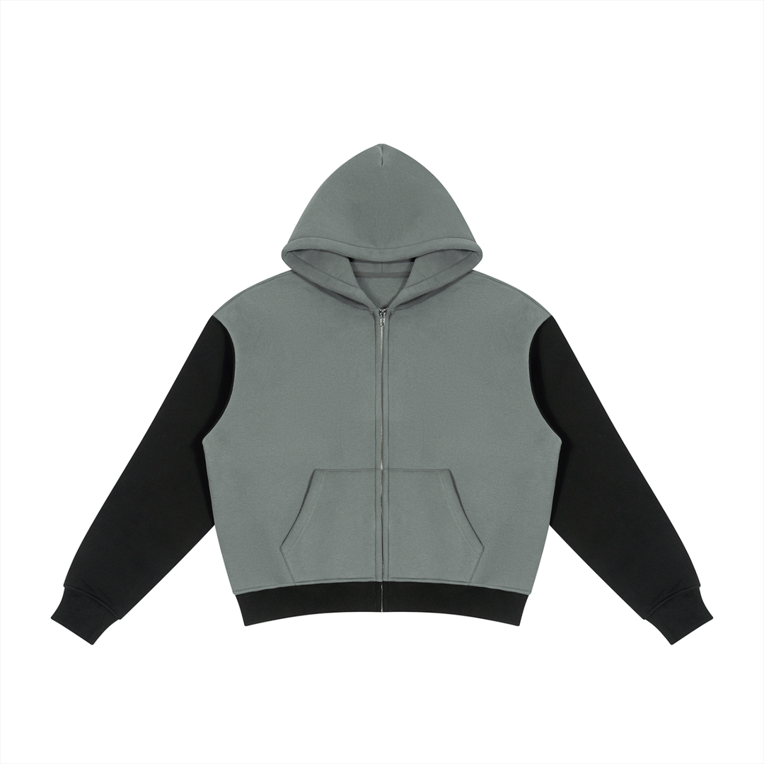 men brand Color Block Fleece Full Zip Hoodie