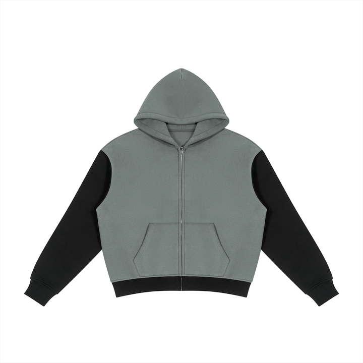 men brand Color Block Fleece Full Zip Hoodie