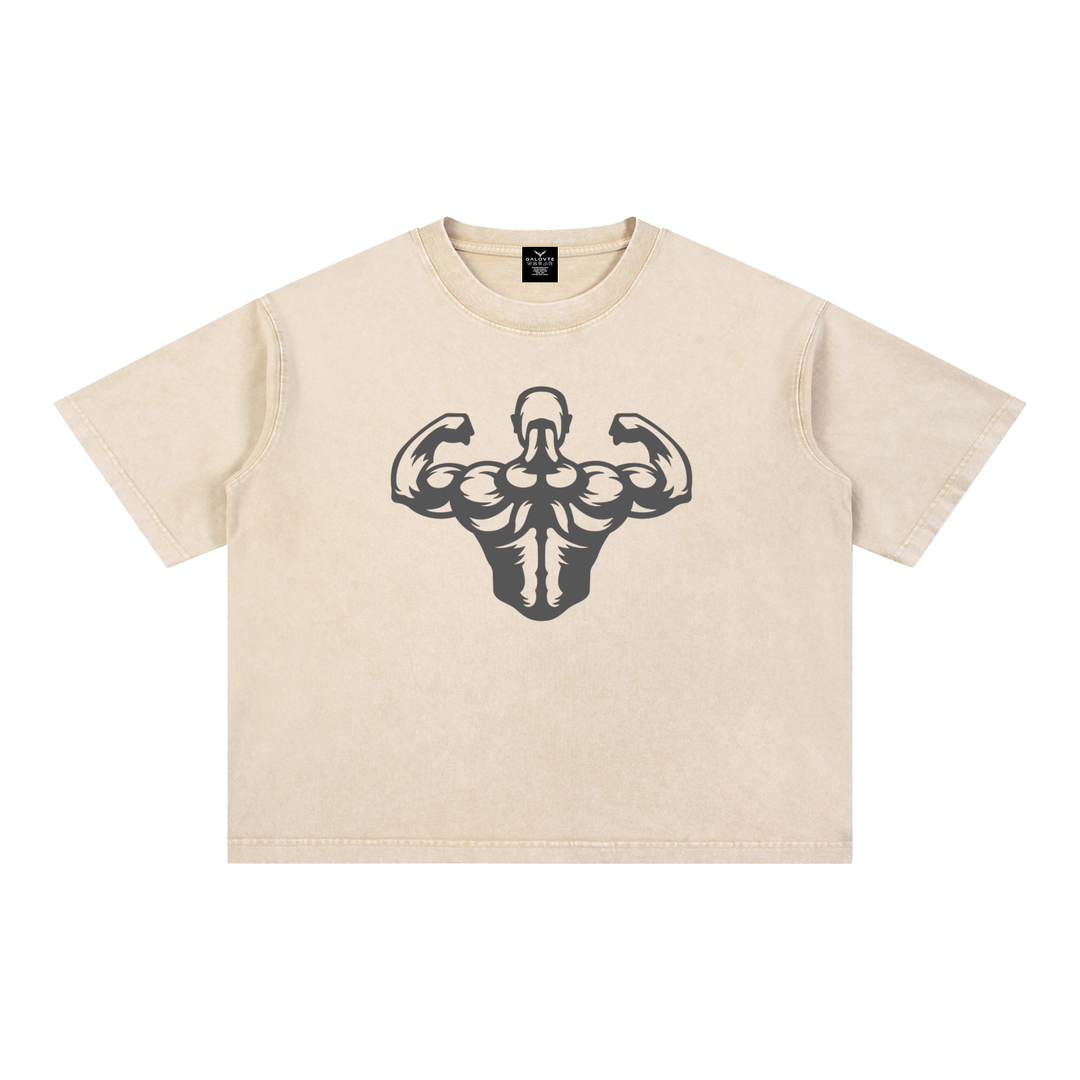 men gym wear Mineral Wash Boxy Cotton T-Shirt
