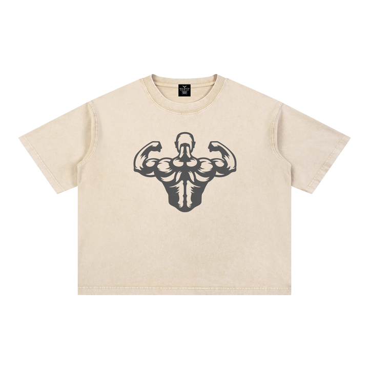 men gym wear Mineral Wash Boxy Cotton T-Shirt