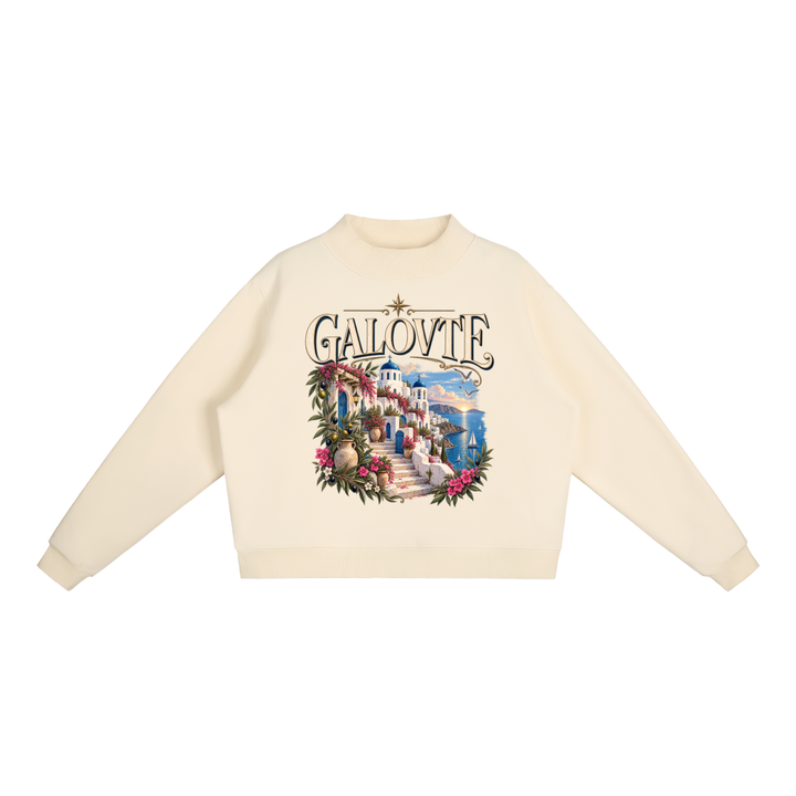 women graphic Essential Fleece Mock-Neck Crew Sweatshirt