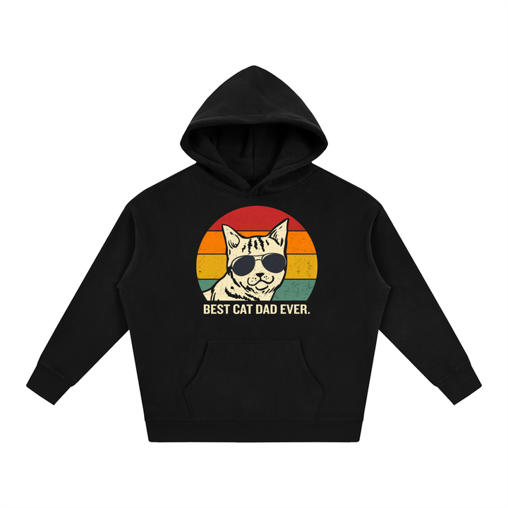 dad lover Best Cat Dad Ever Retro Sunset Hoodie