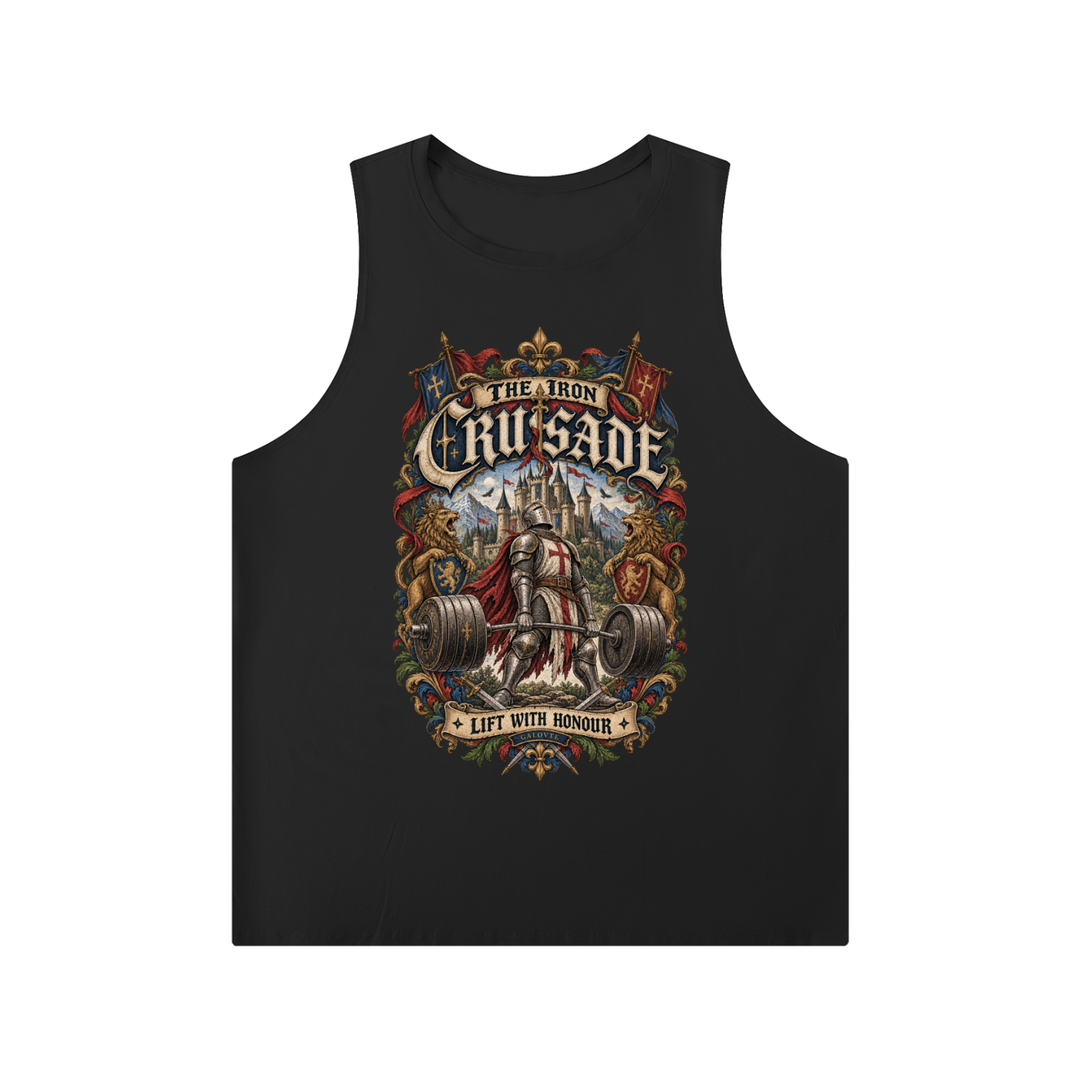 MEN GYM Solid Color Crewneck Tank Top
