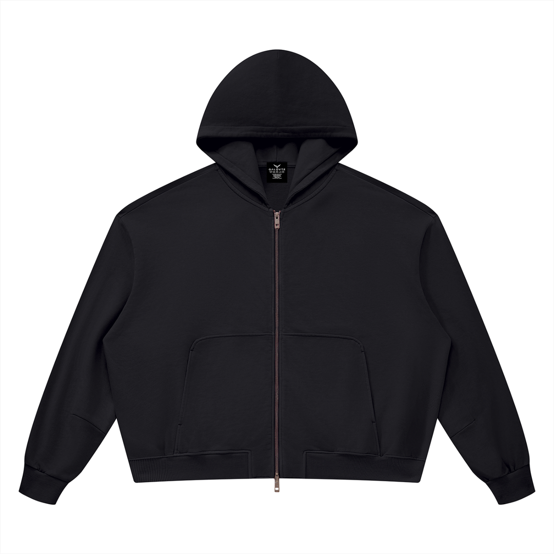 WOMEN HODDIES  Vintage Wash Boxy Full Zip Hoodie