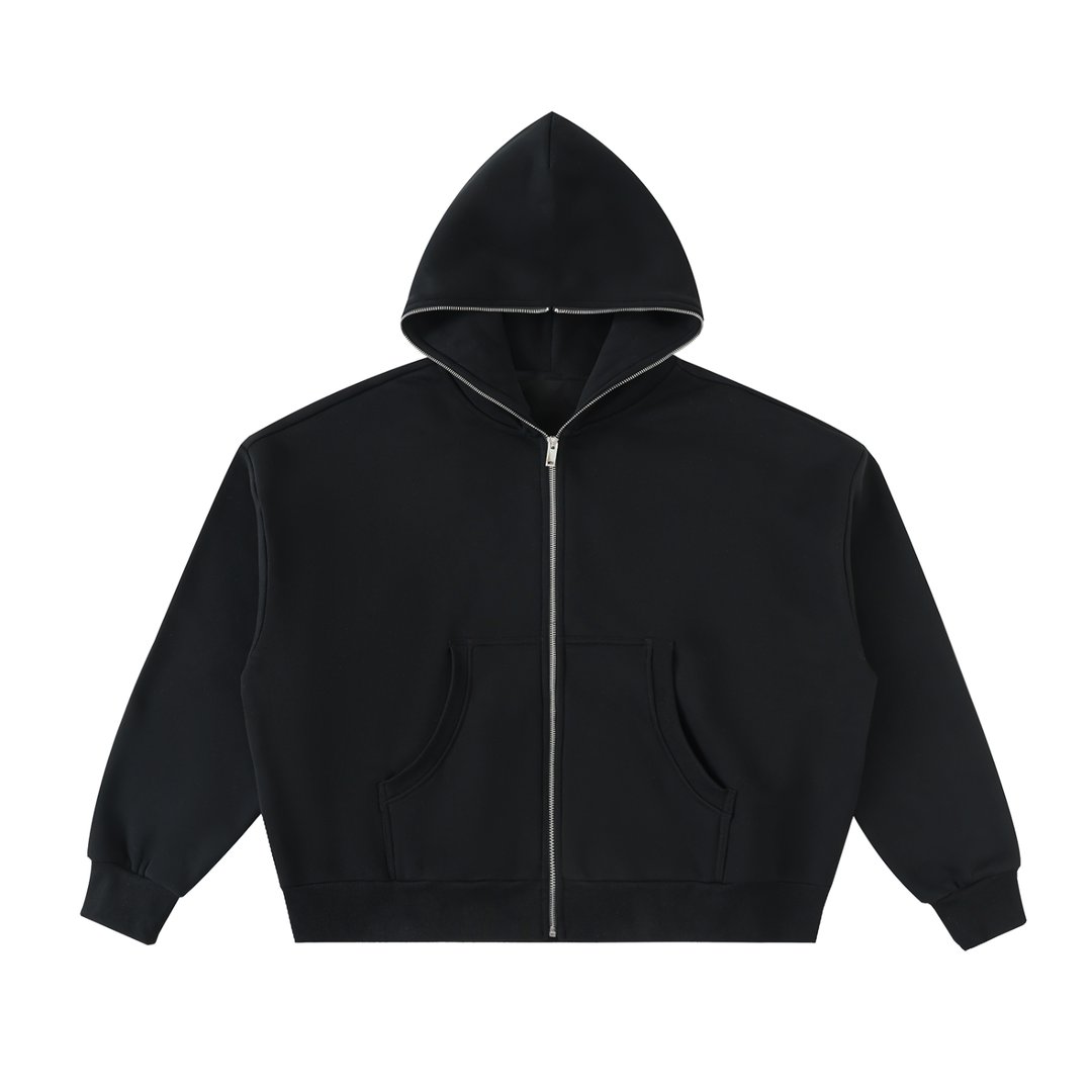 MEN GYM WEAR Fleeced Full-Zip Boxy Hoodie