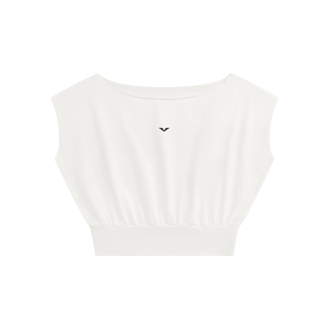 Women’s tshirt Boatneck Raw Edge Crop T-Shirt