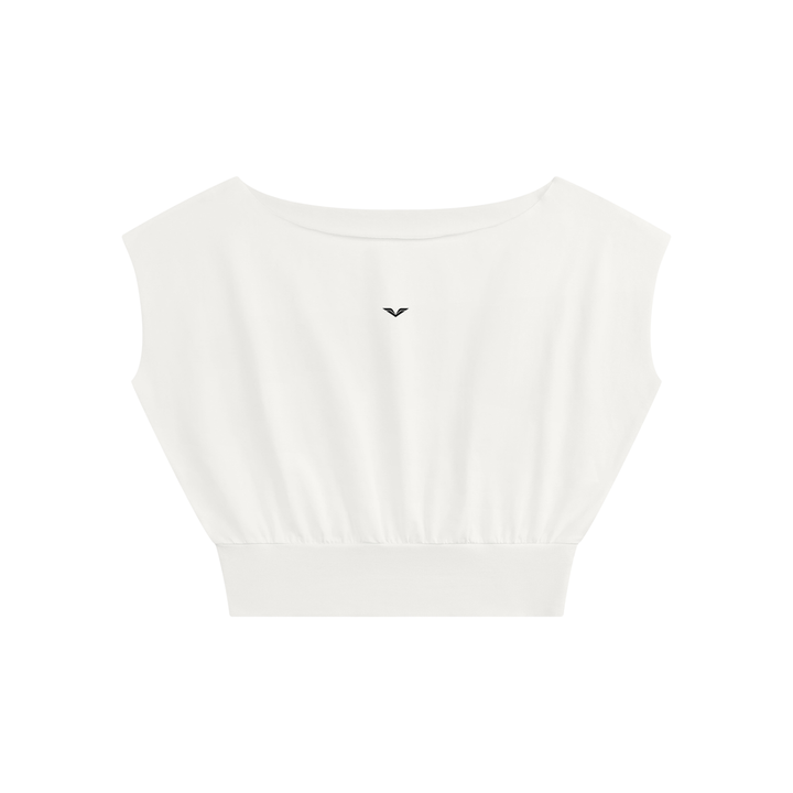 Women’s tshirt Boatneck Raw Edge Crop T-Shirt