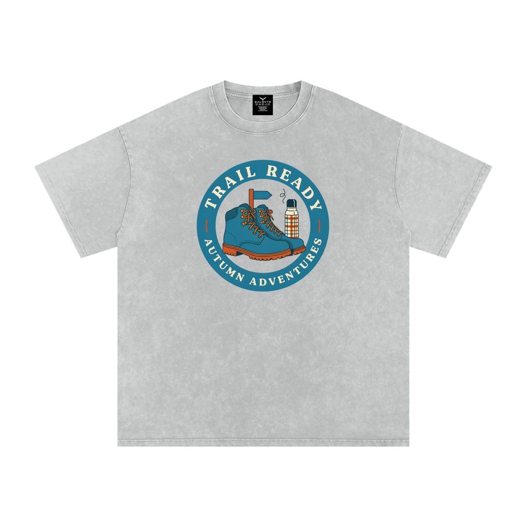HIKING LOVER Snow Washed Oversized Cotton T-Shirt