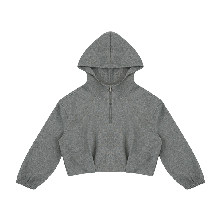 Women HODDIES  Boxy Quarter-Zip Hoodie