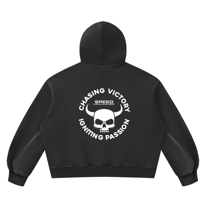 men graphic Vintage Wash Boxy Fleece Hoodie