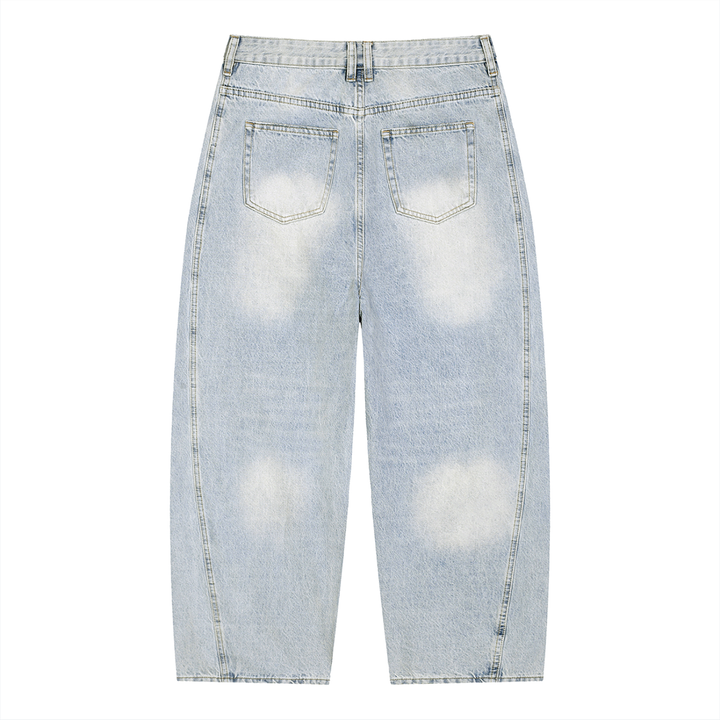 men brand  Vintage Wash Sunfade Barrel Leg Jeans