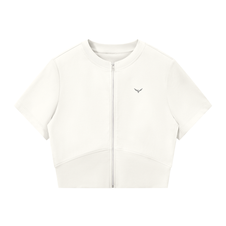 Women’ TSHIRT  Paneling Full Zip T-Shirt