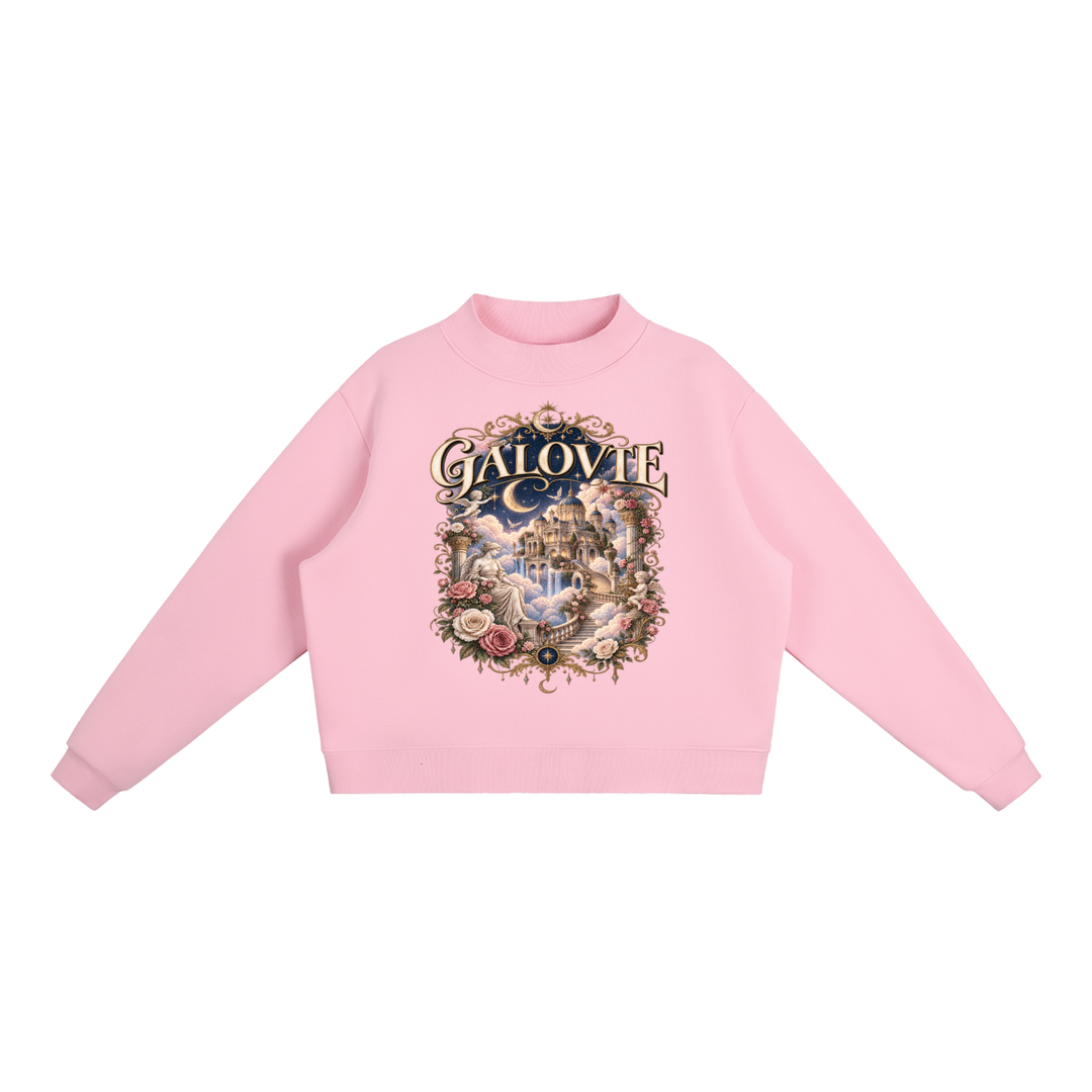 WOMEN GRAPHICS Essential Fleece Mock-Neck Crew Sweatshirt