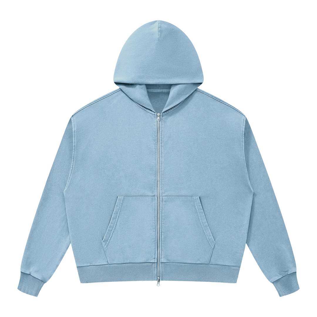 mom lover Mineral Wash Boxy Full Zip Hoodie