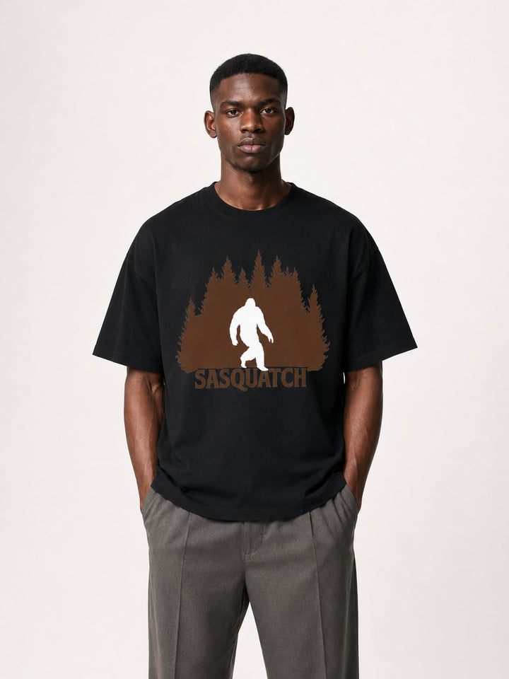 hiking lover Sasquatch Forest Silhouette Cotton Tee