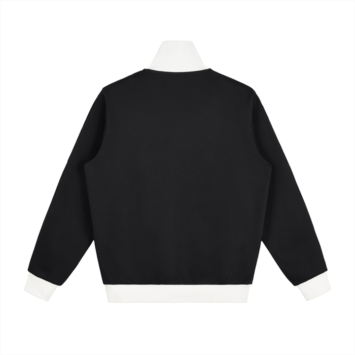 MEN COAT AND JACKET Contrast Side Stripe Fleece Track Jacket