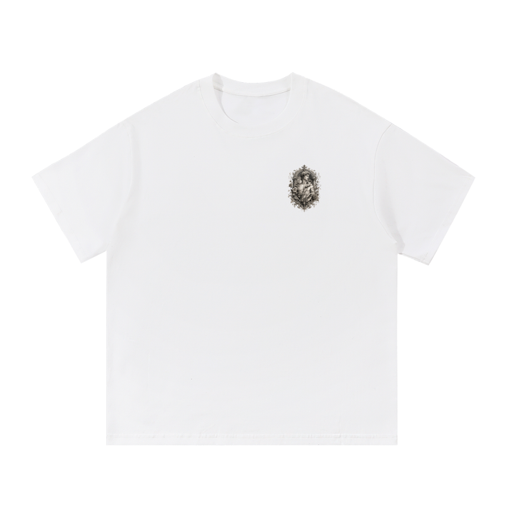 men graphic Baroque Statue Crest Left-Chest Cotton Tee