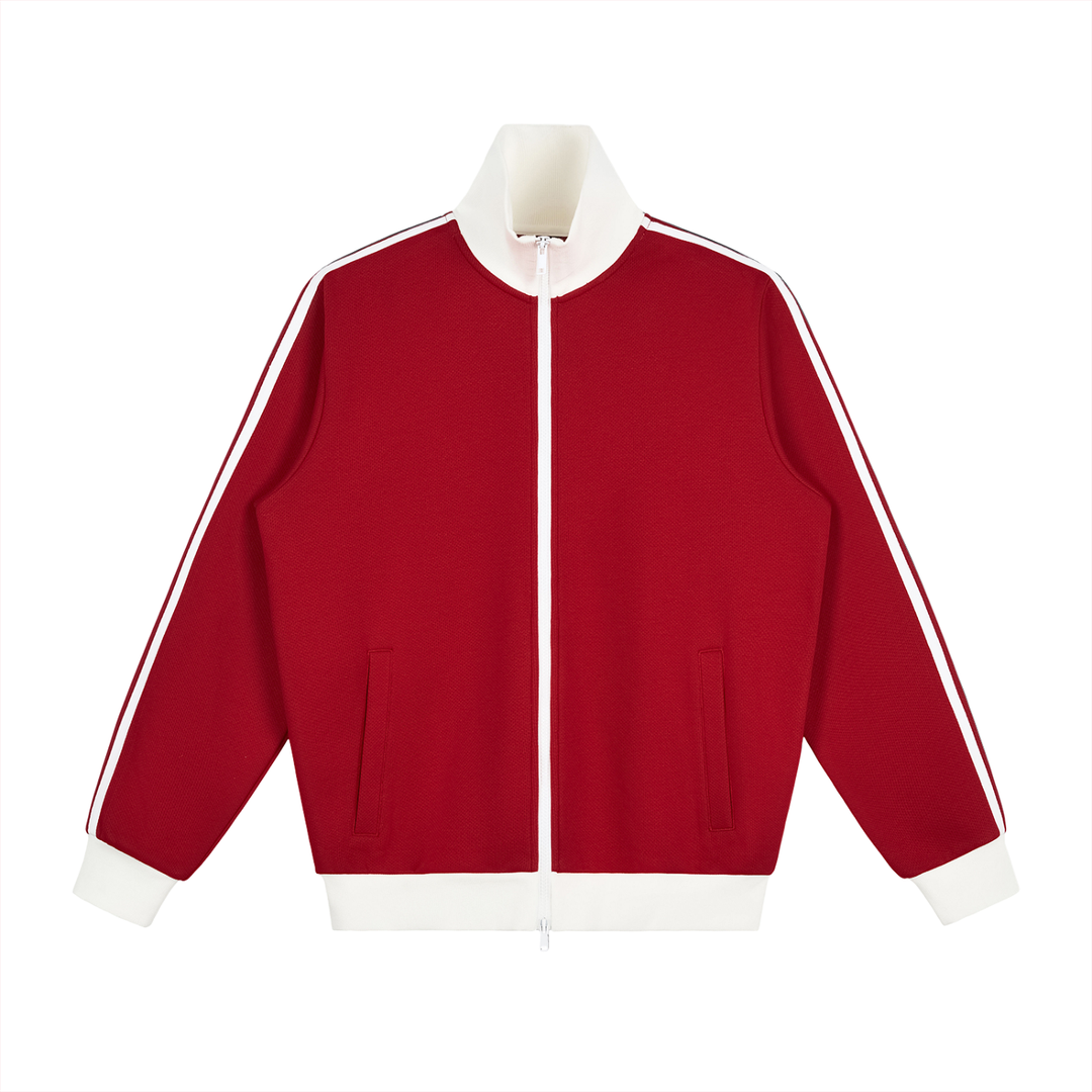 WOMEN COAT AND JACKET Contrast Side Stripe Fleece Track Jacket