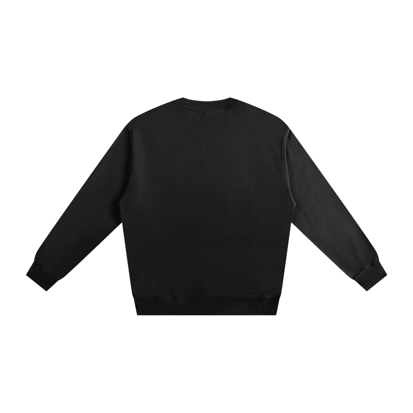 Mom Floral Heart Word Cloud Sweatshirt in Black, back view.