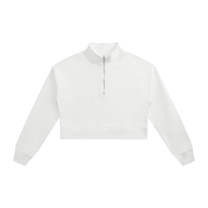 Women hoddies Crop Quarter-Zip Sweatshirt