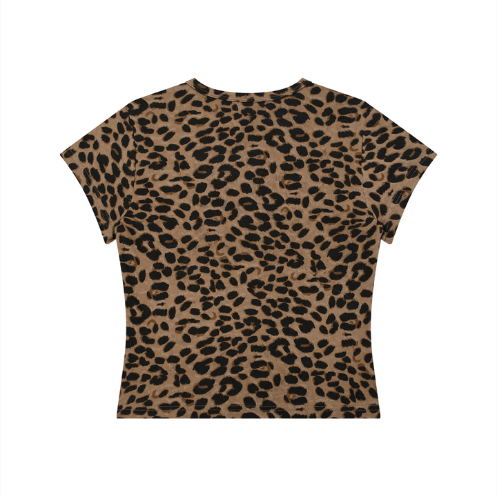 Women’s Leopard Print Crop T-Shirt